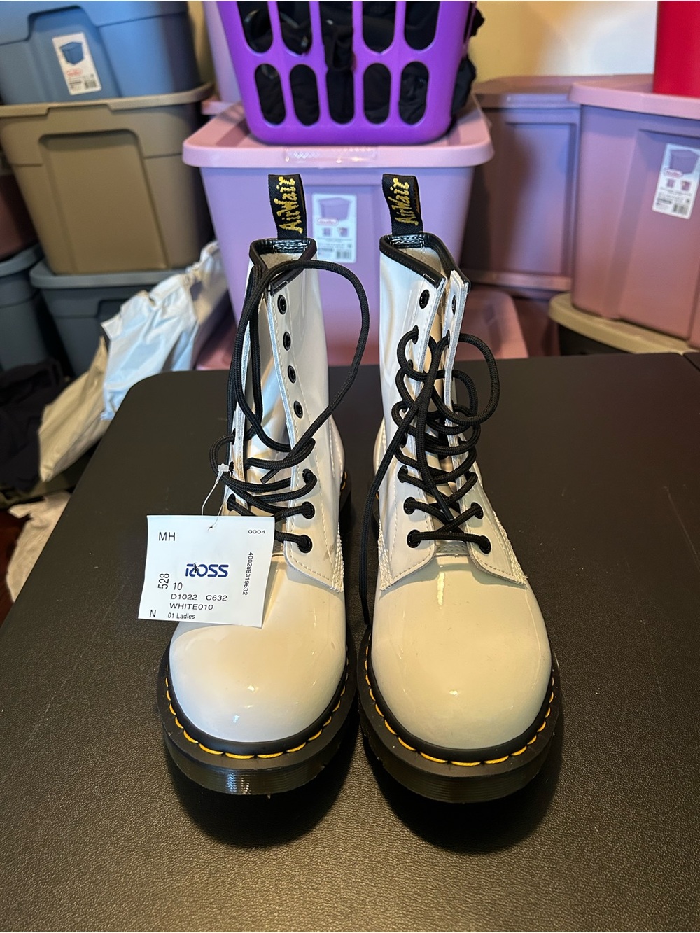 White Dr. Martens boots size US 10 new with tags